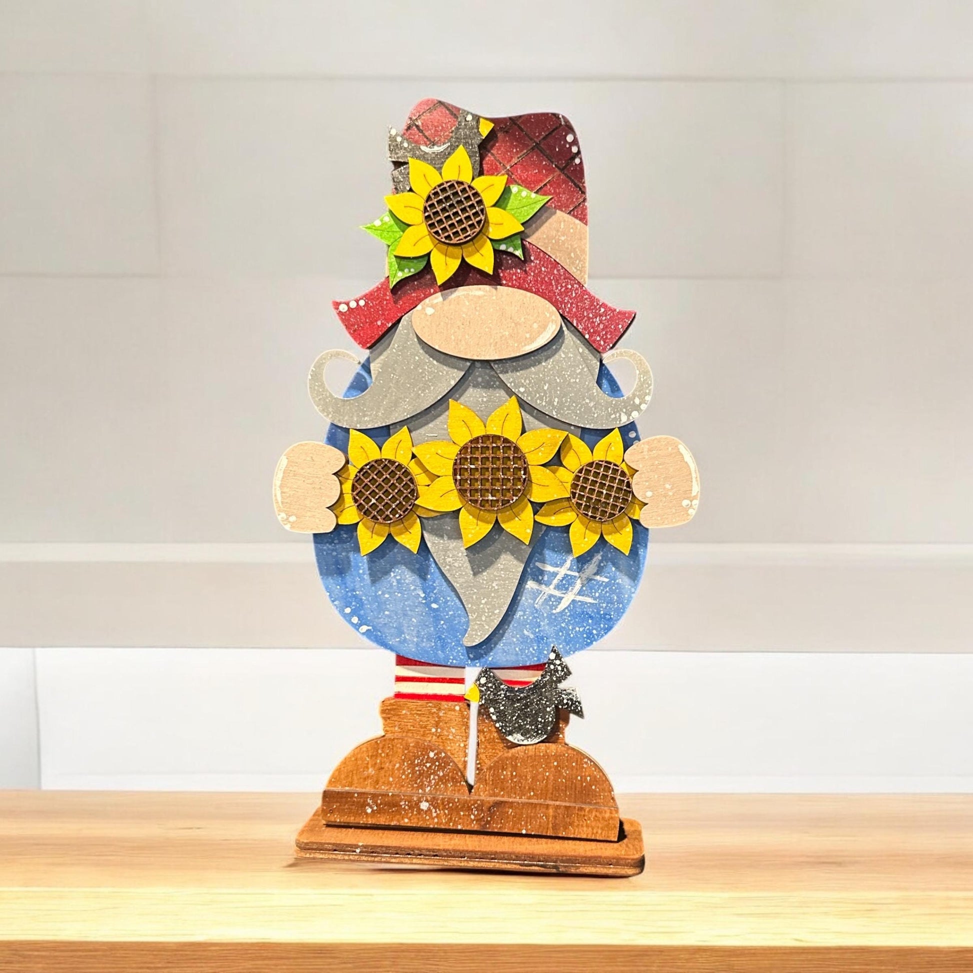 Sunflower Gnome Shelf Sitter, Fall Gnome Decor, Gnome Holiday Shelf Sitter, Sunflower Gnome Decoration, Perfect for Gift Giving, Gnome Decor