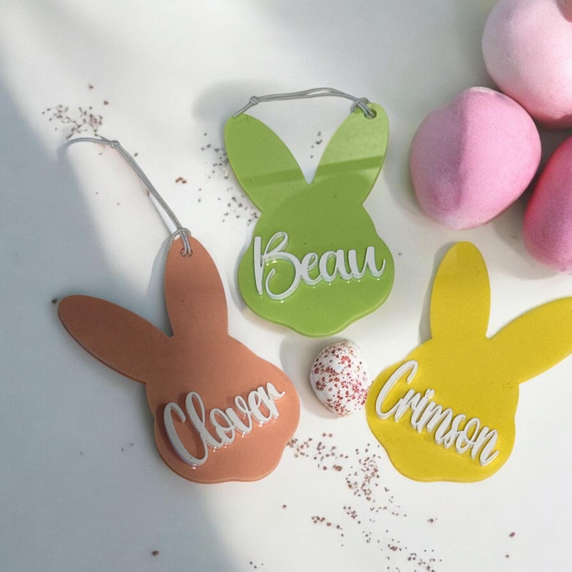 Easter Bunny Acrylic Tag, Easter Ear Tag, Personalized Easter Basket Tag, Easter Bag Tag, Personalized, Easter Bag Tags, Custom, Acrylic Tag