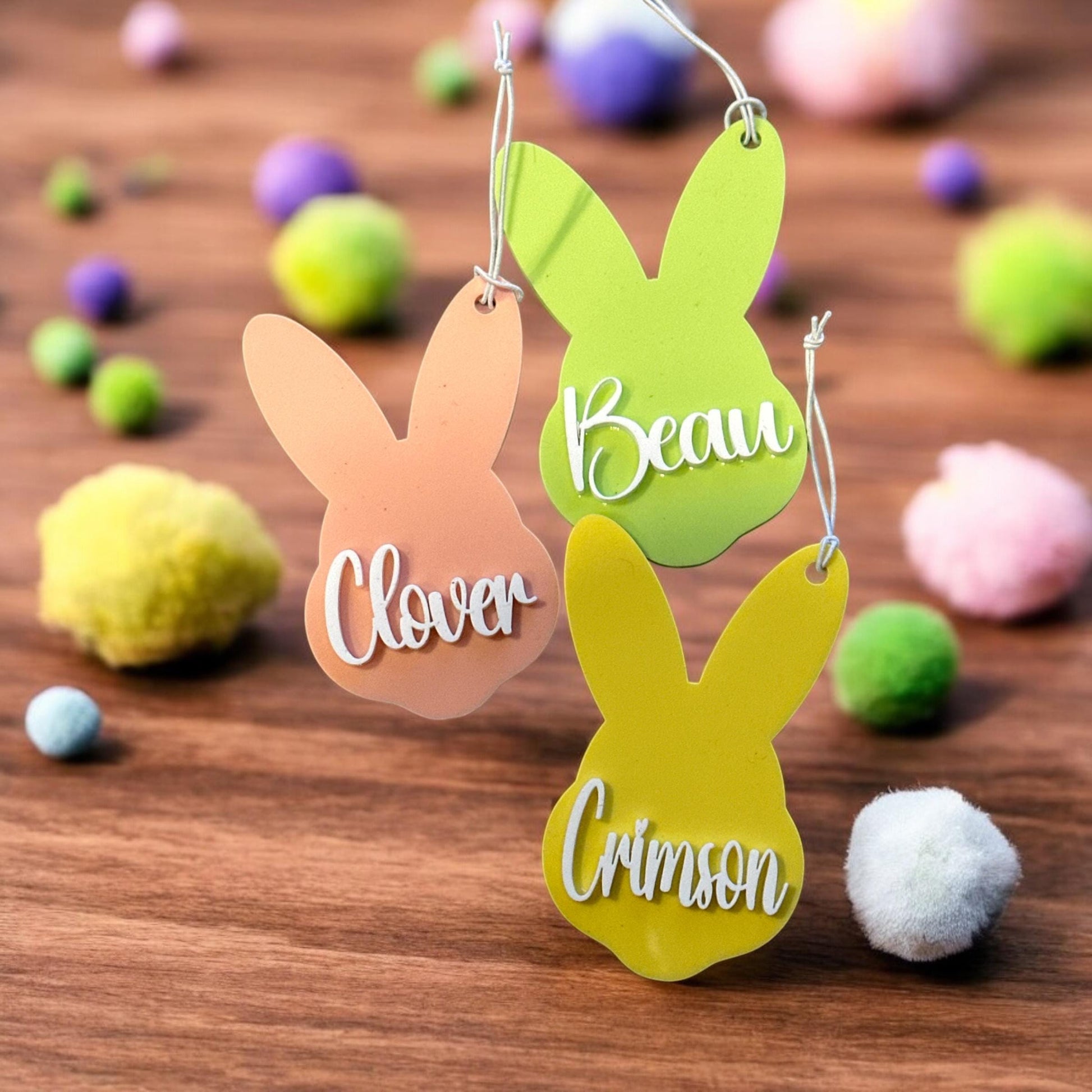 Easter Bunny Acrylic Tag, Easter Ear Tag, Personalized Easter Basket Tag, Easter Bag Tag, Personalized, Easter Bag Tags, Custom, Acrylic Tag