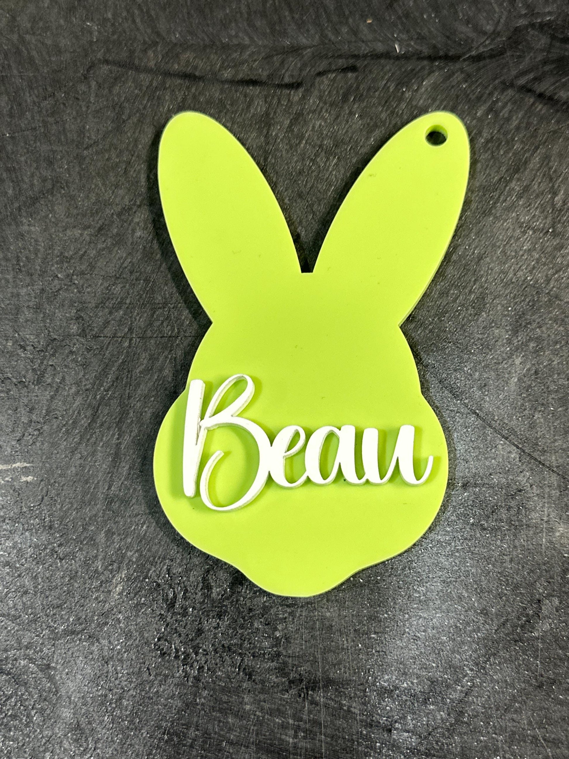 Easter Bunny Acrylic Tag, Easter Ear Tag, Personalized Easter Basket Tag, Easter Bag Tag, Personalized, Easter Bag Tags, Custom, Acrylic Tag