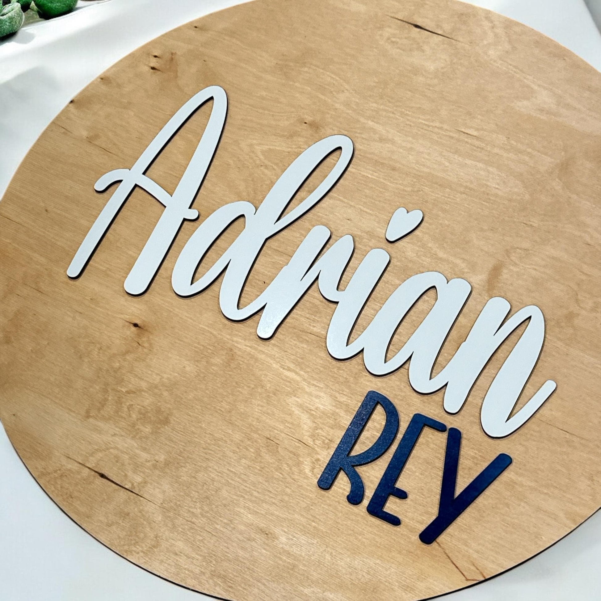 Nursery Name Sign, 12-36 Inch, Baby Names, Personalized Round plaque, Baby Shower, Customize Wood Baby Sign, 3D Name Sign, Custom Kids Name