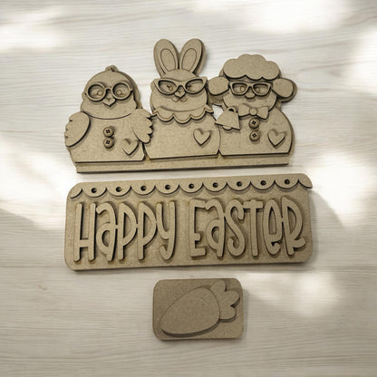 DIY, Easter Bunny and Friends, Bunny Chick Lamb, Interchangeable Insert, Seasonal Truck, Insert Picket, DIY Kit, Interchangeable Unfinished