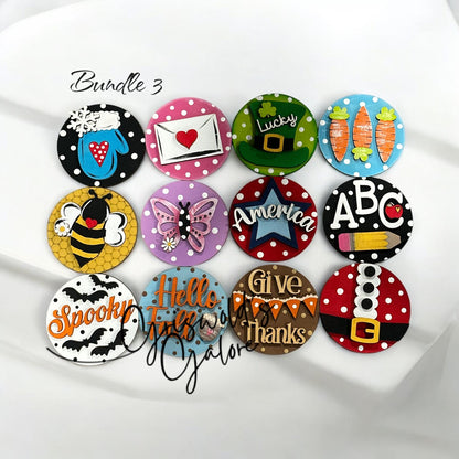Bundle 3 Seasonal Interchangeable Rounds, - Bundle 3 (3" or 6"), Inserts, Interchangeable Rounds, Hello Fall