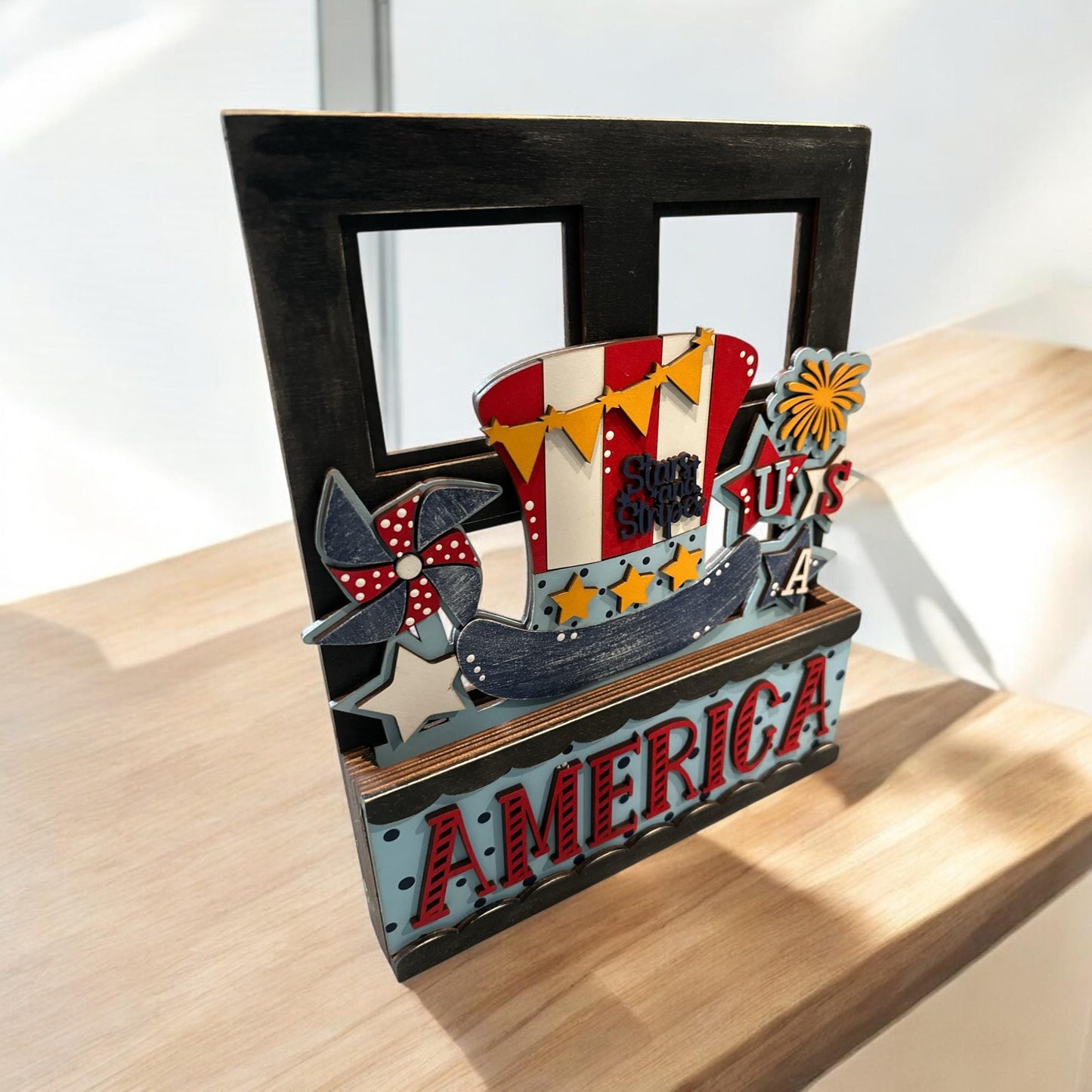 4th of July Window Insert: Interchangeable Patriotic Decor
