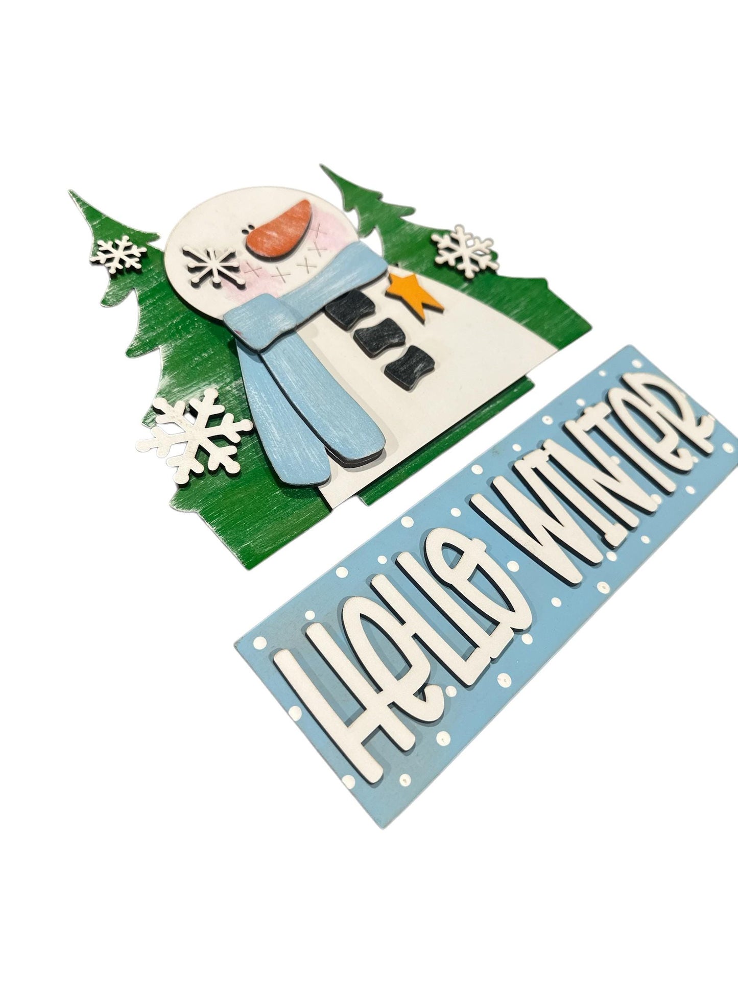 Hello Winter Window Interchangeable Insert, Insert Window, Inserts, Window Box Add-on, Window Inserts, Decor, Add on Only, Shelf Sitter