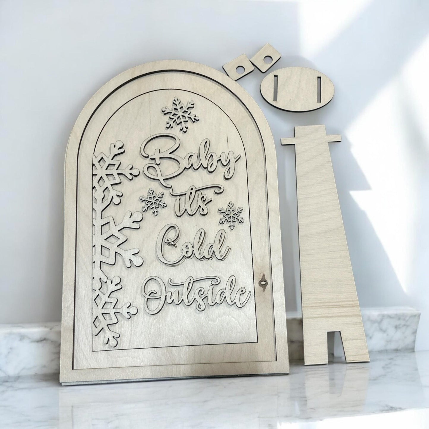 DIY Arch Sign Insert: 'Baby It's Cold Outside' Winter Decor