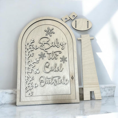 DIY Arch Sign Insert: 'Baby It's Cold Outside' Winter Decor