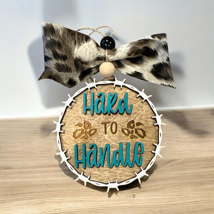 Western Car Charm: Boho Wooden Cactus & Boot Decor