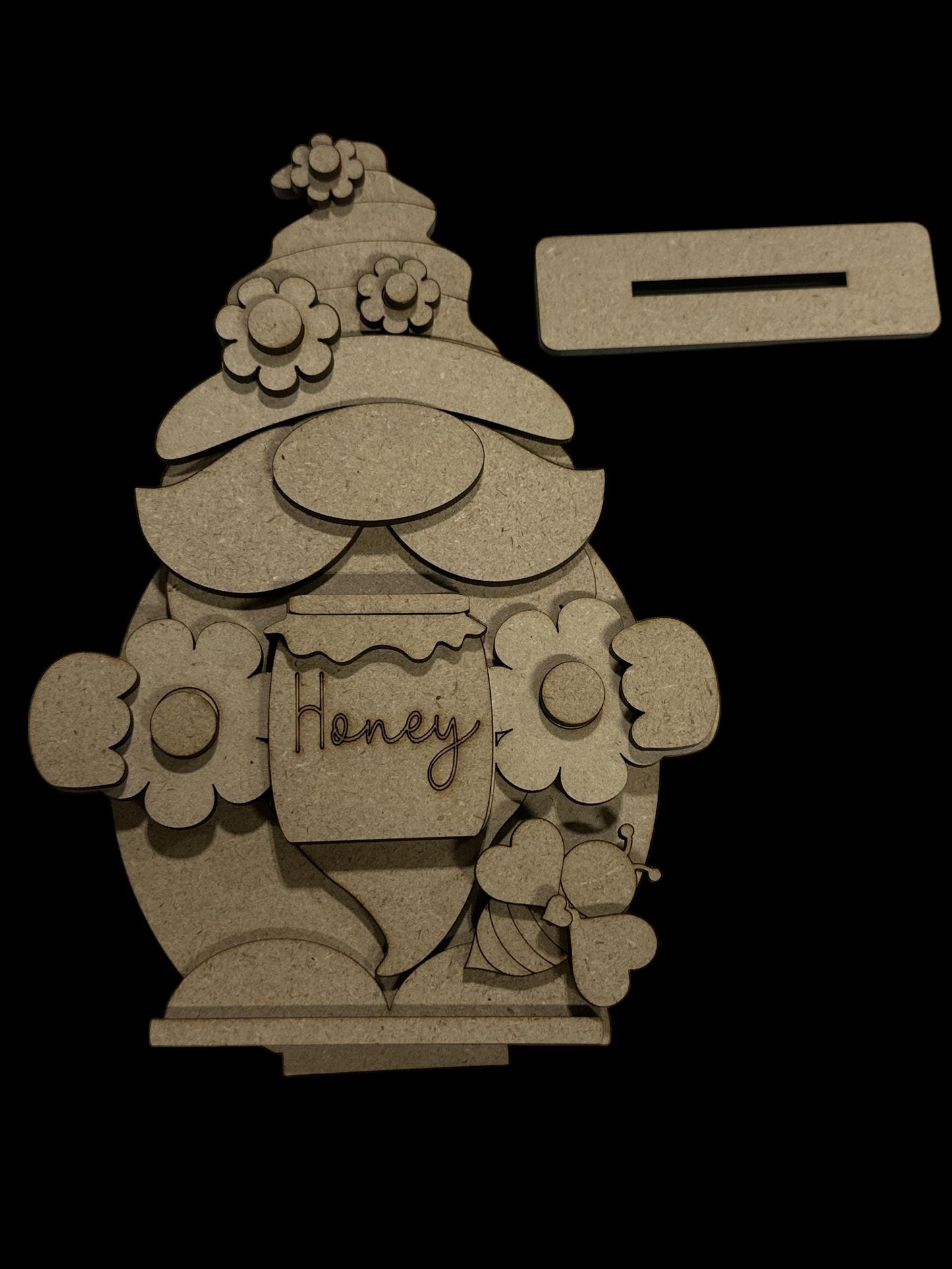 Honey Bee Gnome Shelf Sitter: Unfinished DIY Craft Decor