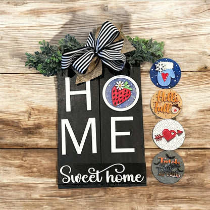 Interchangeable Home Sweet Home Door Hanger with 3" Rounds