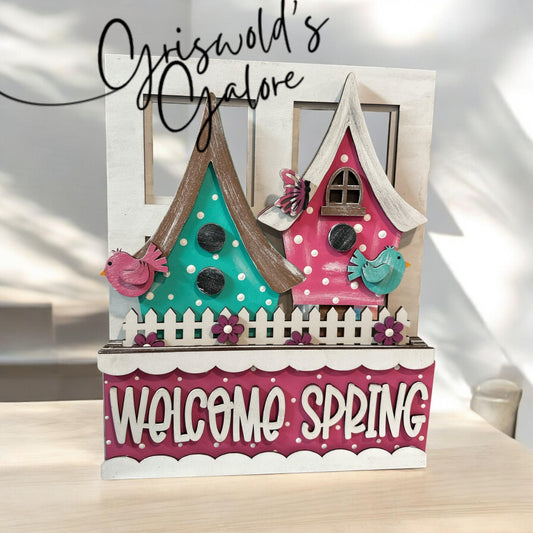 Welcome Spring Window Insert: Interchangeable Seasonal Decor, Window Insert, Spring Insert