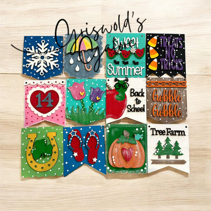 Interchangeable Seasonal Sign: 12-Month Hanging Decor