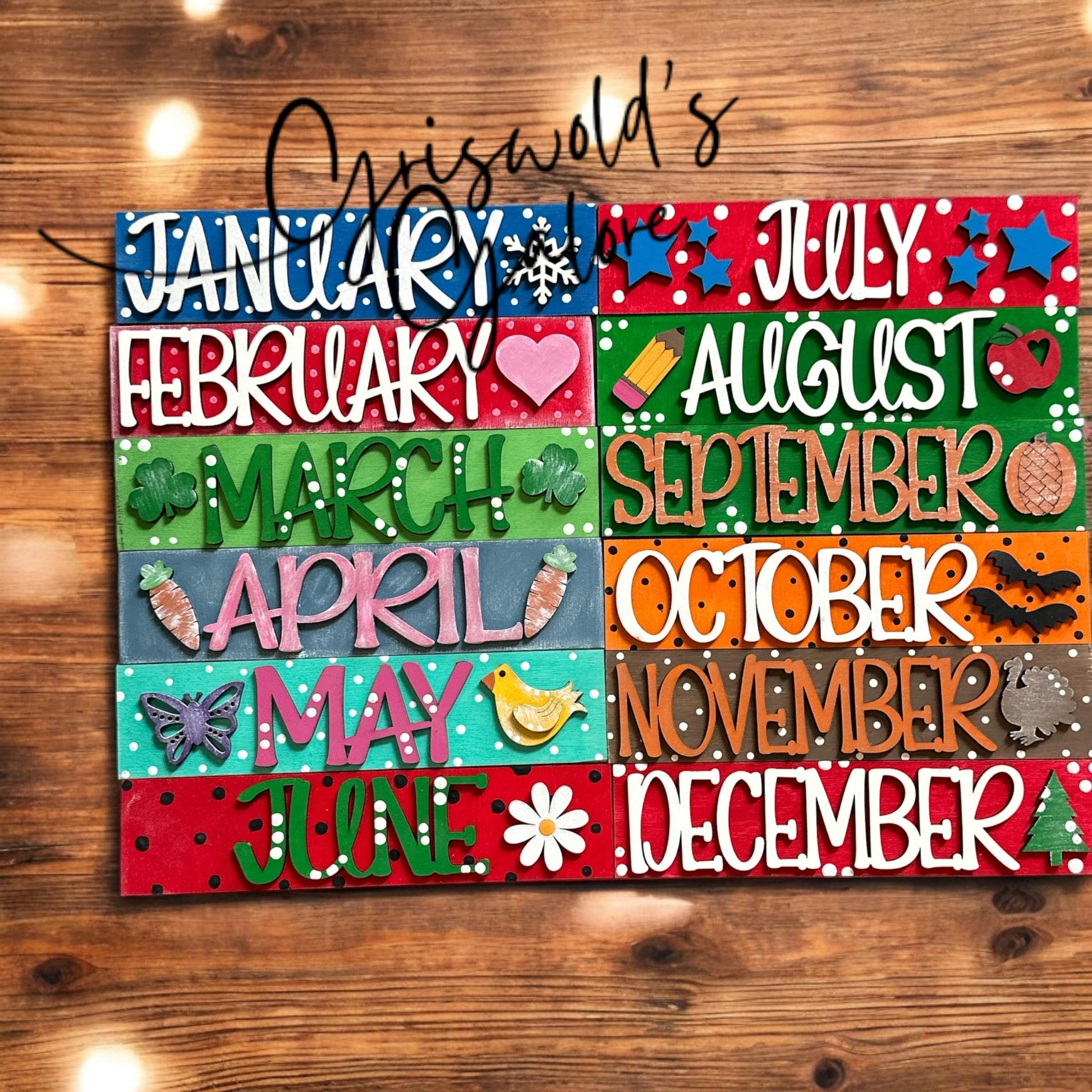 Interchangeable Seasonal Sign: 12-Month Hanging Decor