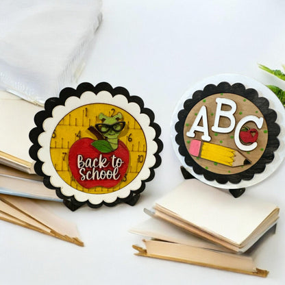 Seasonal 3” Personalized Scalloped Frame Rounds 3", Interchangeable Rounds, Mother's Day Home Decor, Sold in Sets or Individually, Teacher