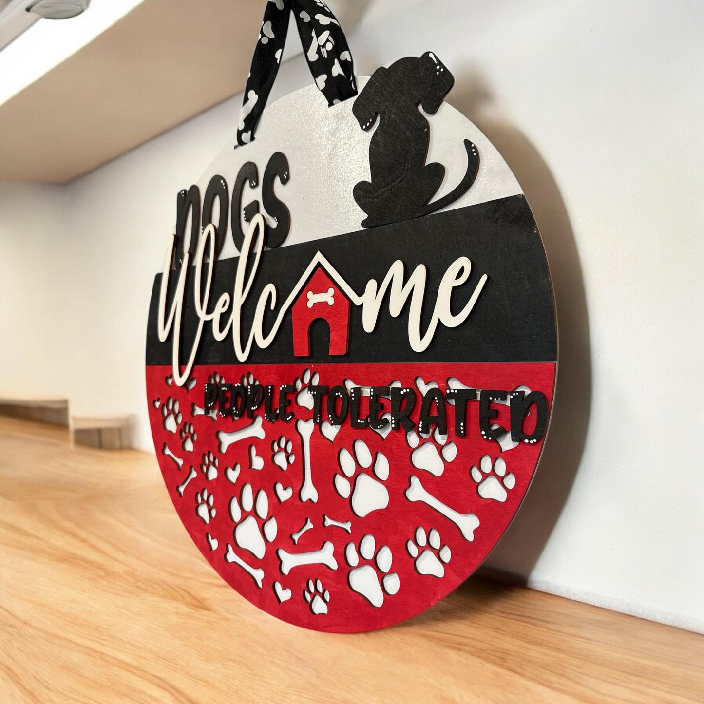 Dogs Welcome People Tolerated Door Hanger - Home Decor