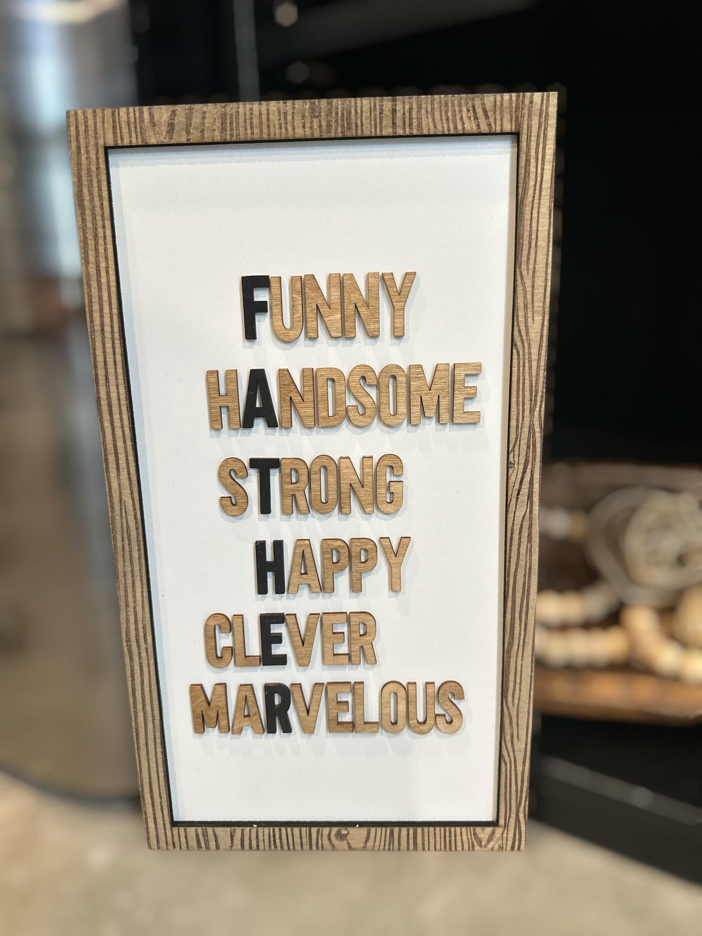 Personalized Father's Day Wood Sign: Rustic Dad Gift (15x8.25)