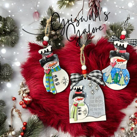 Snowman Ornament, Snowman, Star Light Star Bright Ornament, Gift Exchange Ornament, Christmas Ornament, Snowman, Whimsical Ornament, Snowman