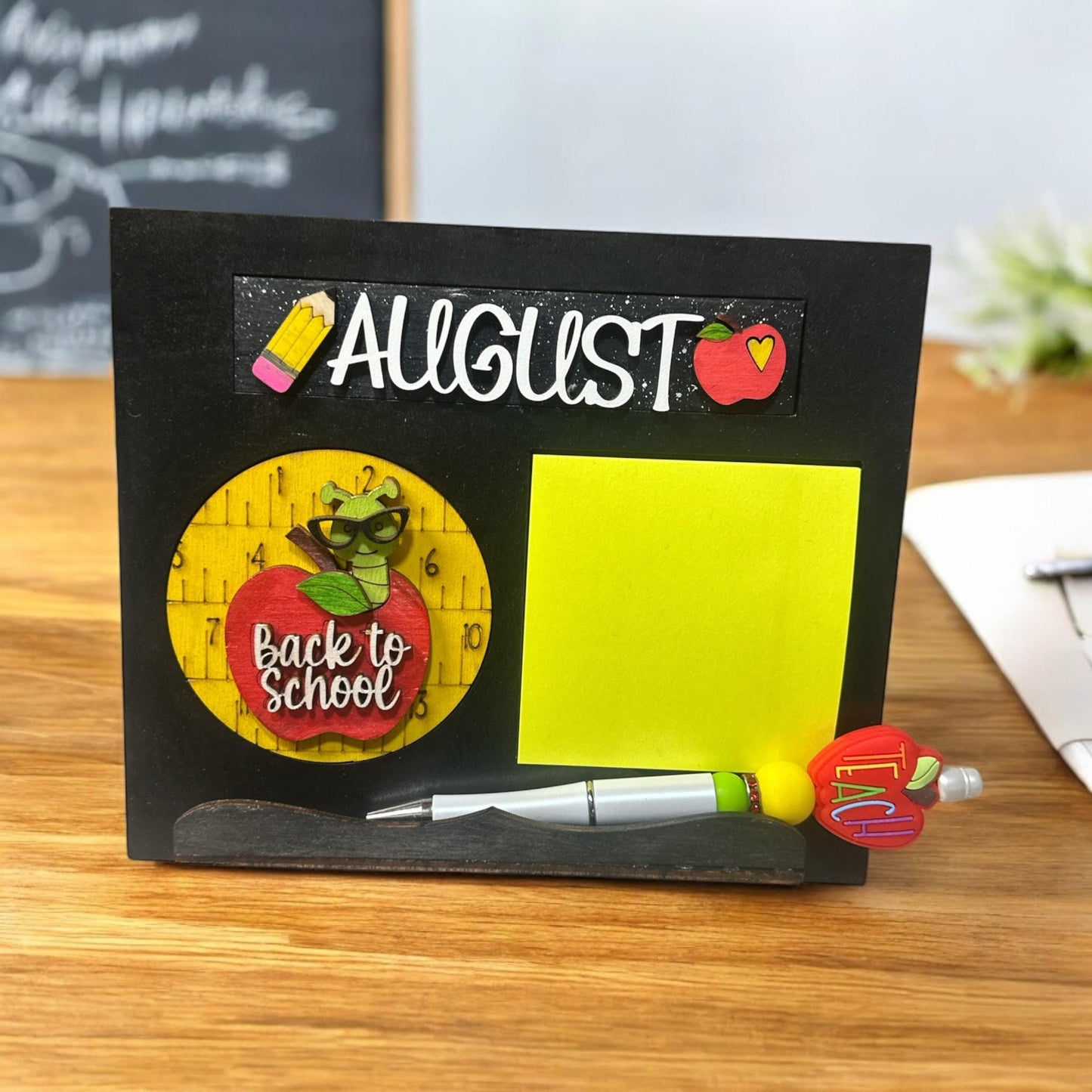 DIY Desk Interchangeable Post It Note Desk Caddy: 12 Month Seasonal Decor
