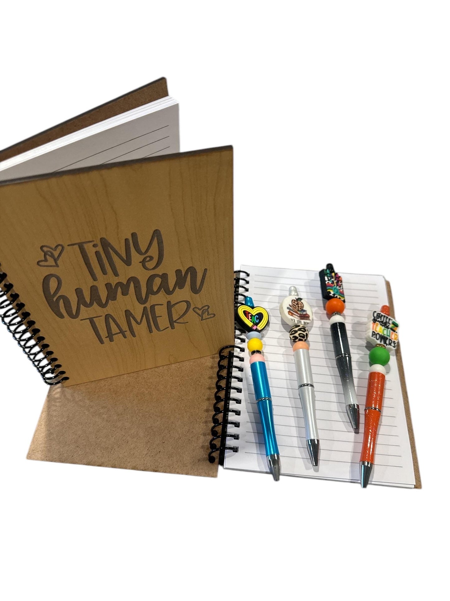 Laser Engraved Maple Wood Teacher Notebook: Personalized Journal