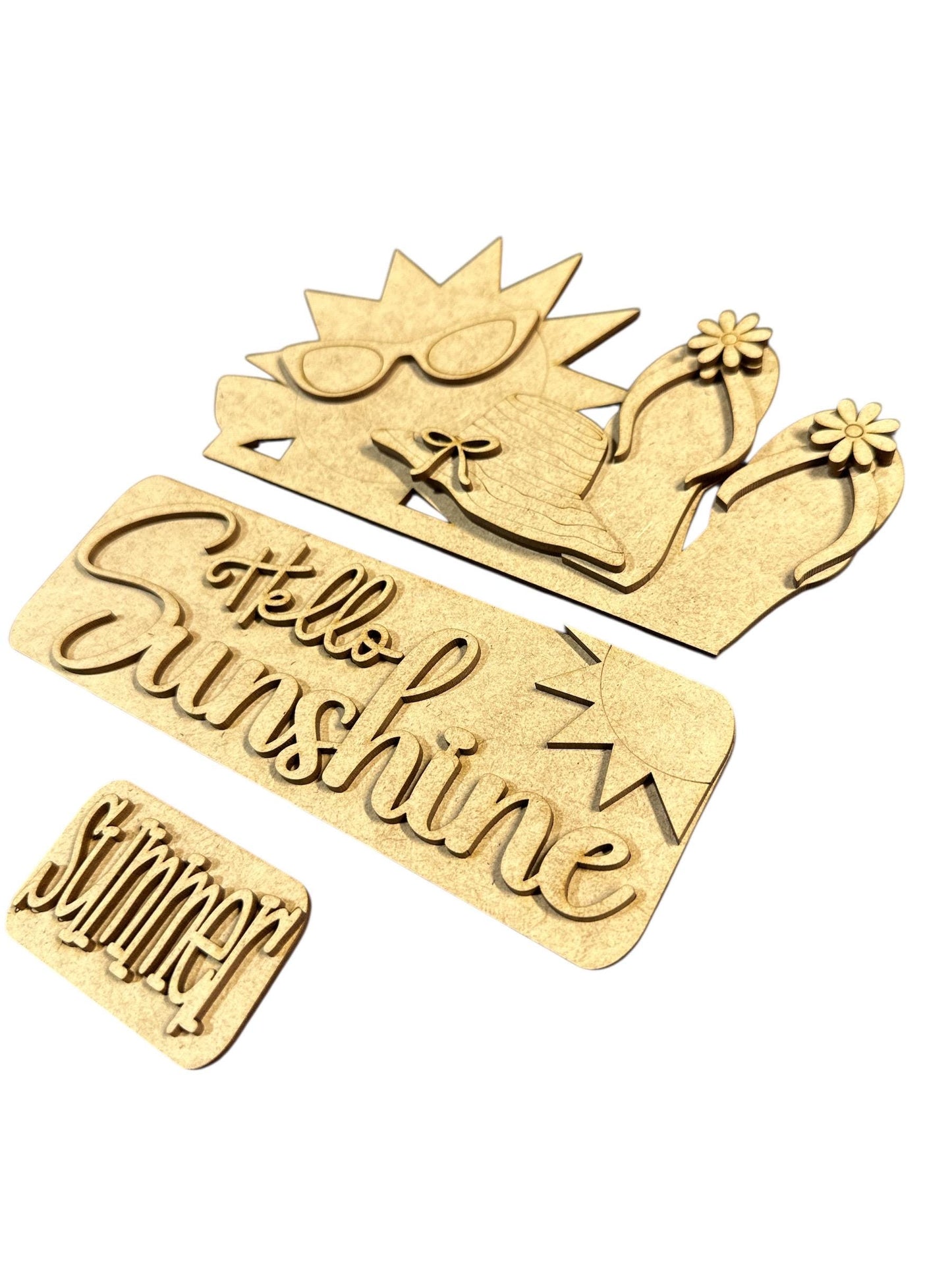 DIY Hello Sunshine Interchangeable Insert: Summer Truck Picket Decor DIY Kit, Pallet Sign Insert, Interchange Inserts