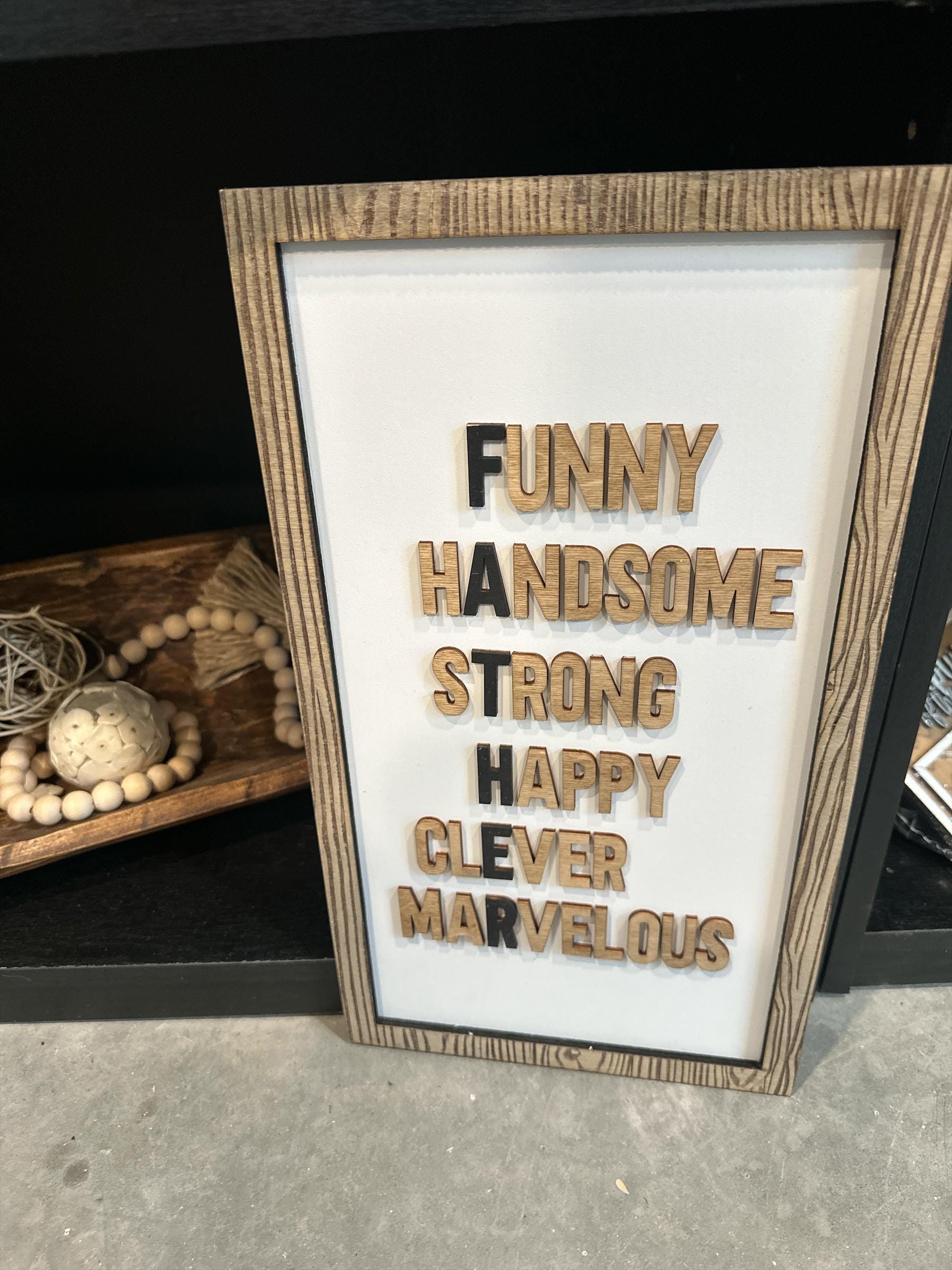 Personalized Father's Day Wood Sign: Rustic Dad Gift (15x8.25)