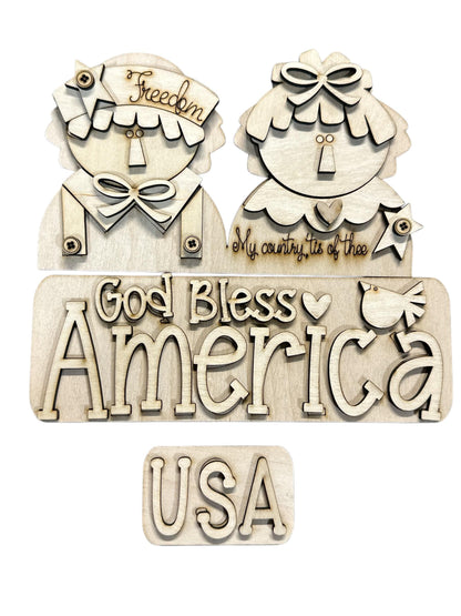 DIY Raggedy Ann & Andy Truck Insert: Americana Home Decor, Interchangeable Inserts, Pickets, Truck Insert, Pallet Sign Insert
