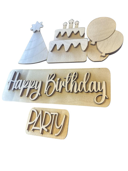 Happy Birthday Truck Insert: Interchangeable 12" MDF/Birch DIY Kit