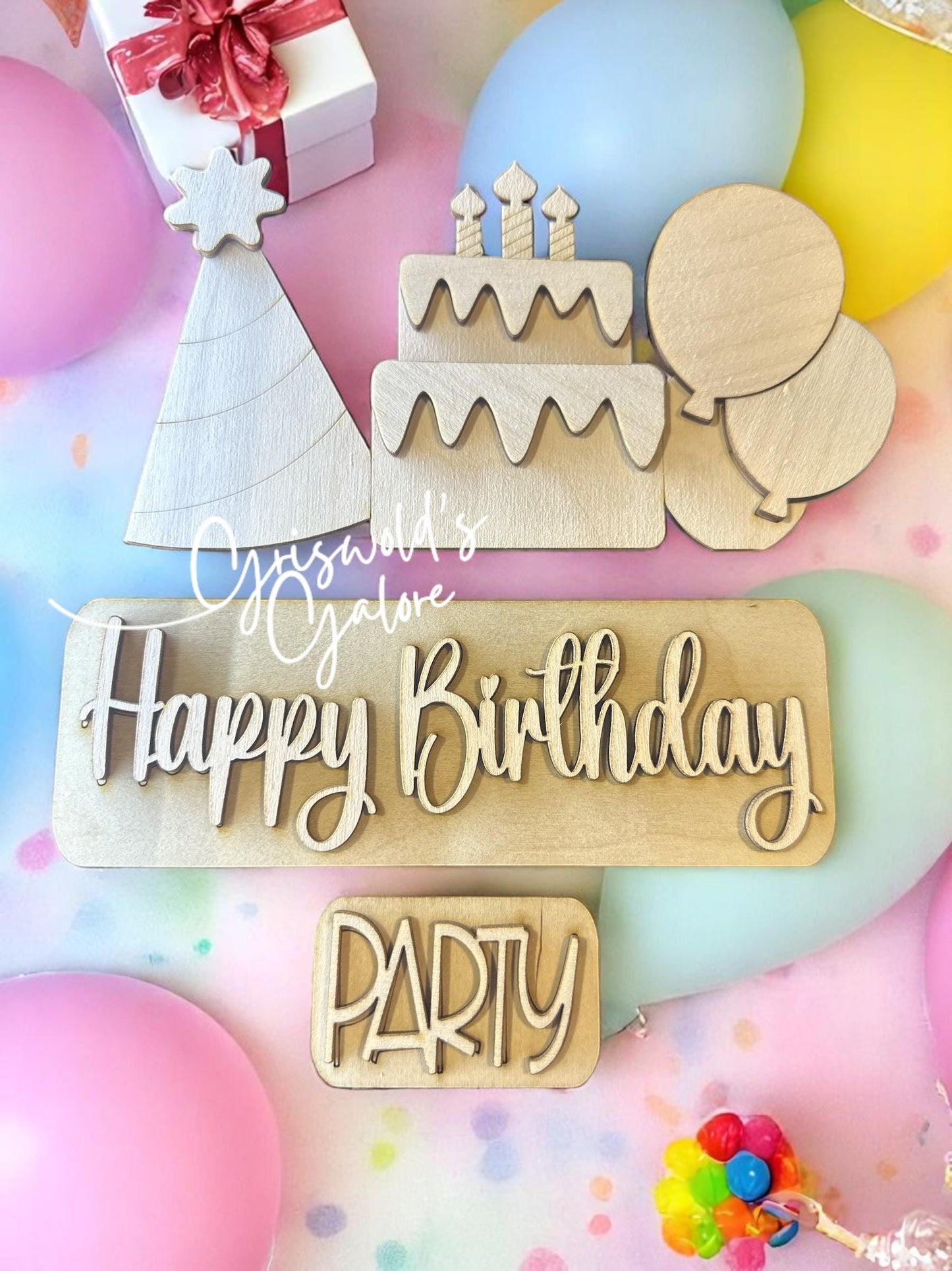 Happy Birthday Truck Insert: Interchangeable 12" MDF/Birch DIY Kit