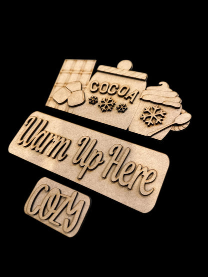 DIY Cocoa Truck Insert: 12" Interchangeable Picket Sign, DIY, unfinished