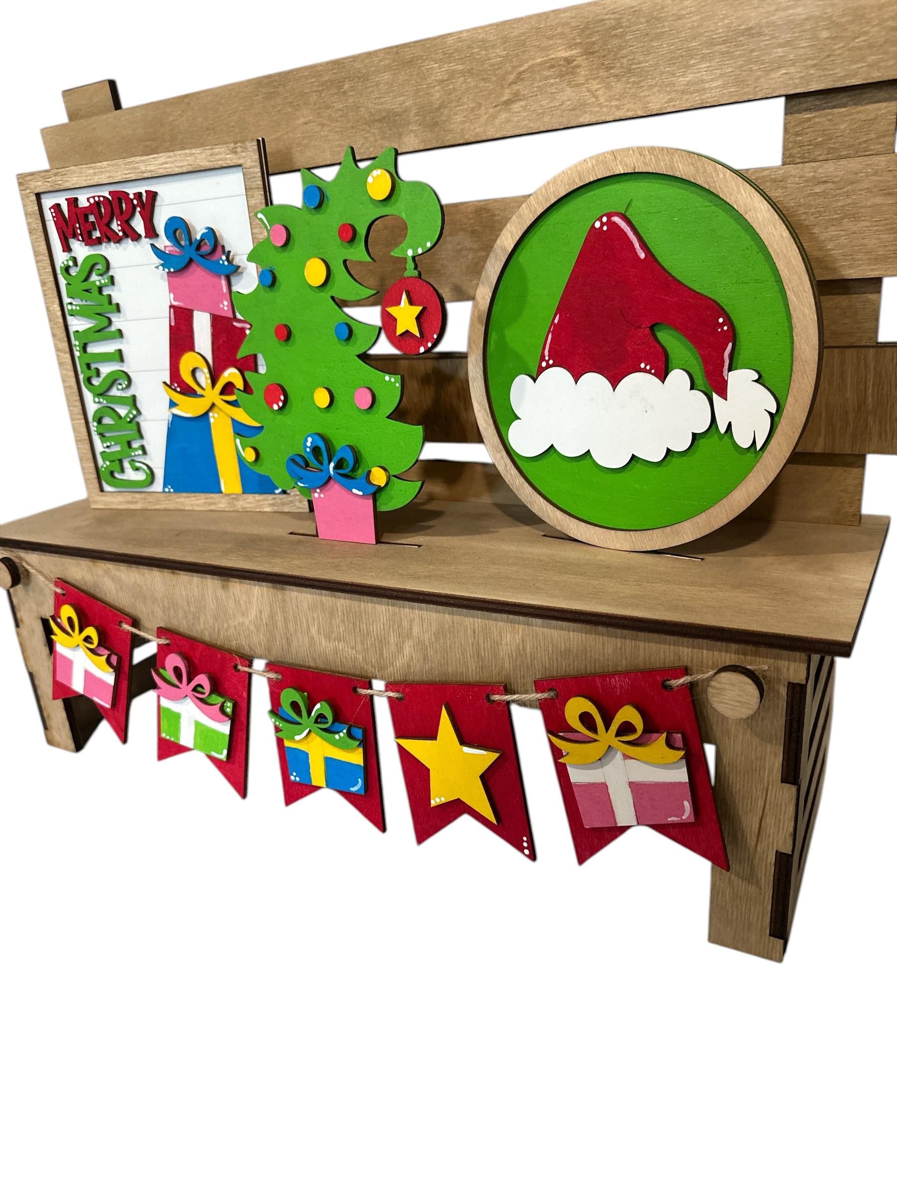 DIY Whimsical Bench Inserts: Interchangeable Holiday Decor, Seasonal Unfinished, Christmas Inserts