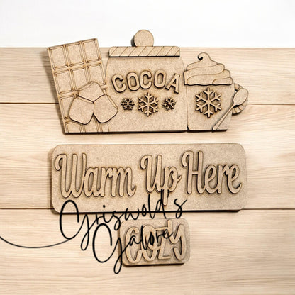 DIY Cocoa Truck Insert: 12" Interchangeable Picket Sign, DIY, unfinished