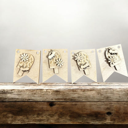 DIY Hello Summer Tiered Tray: Unfinished Wood Sunflower Decor