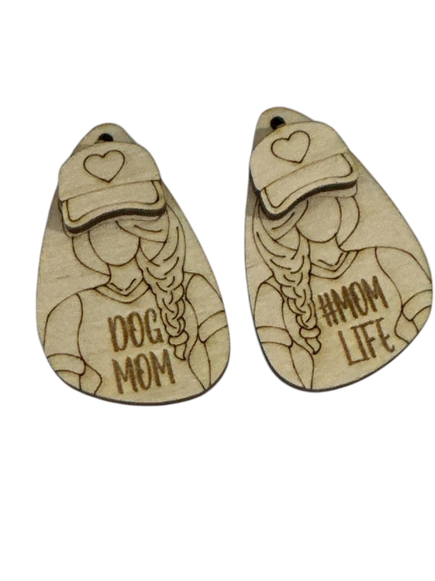 DIY Dog Mom Wooden Earrings: Unfinished Birch Craft Jewelry