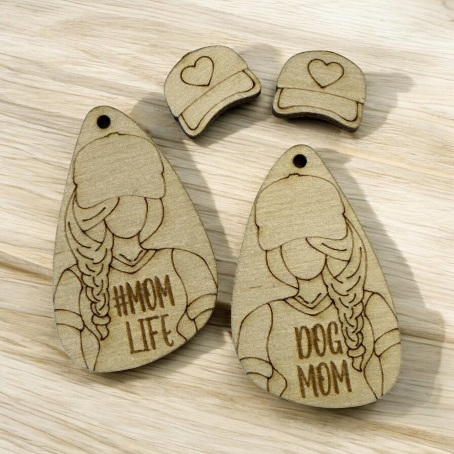 DIY Dog Mom Wooden Earrings: Unfinished Birch Craft Jewelry