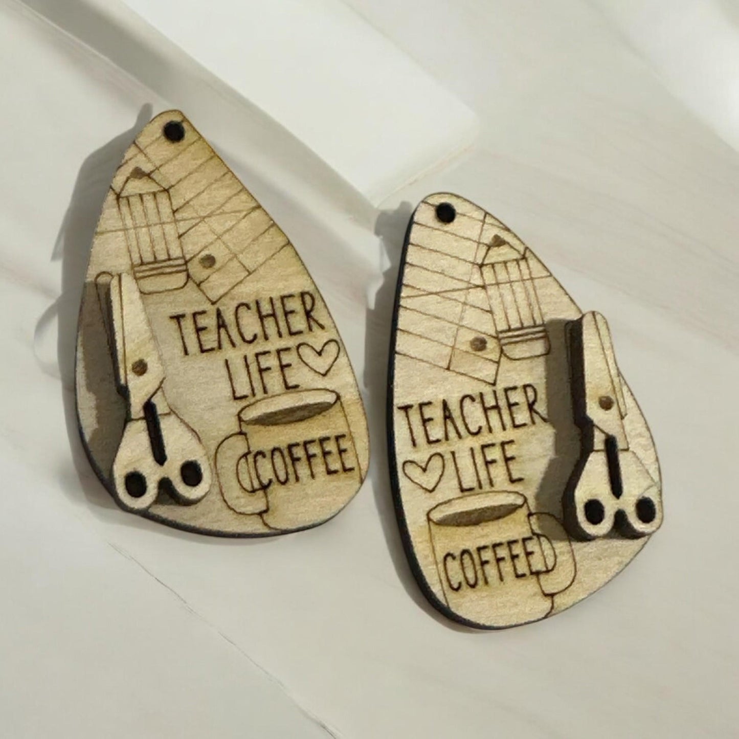 DIY Teacher Earrings: Unfinished Birch Wood, Craft Night Jewelry