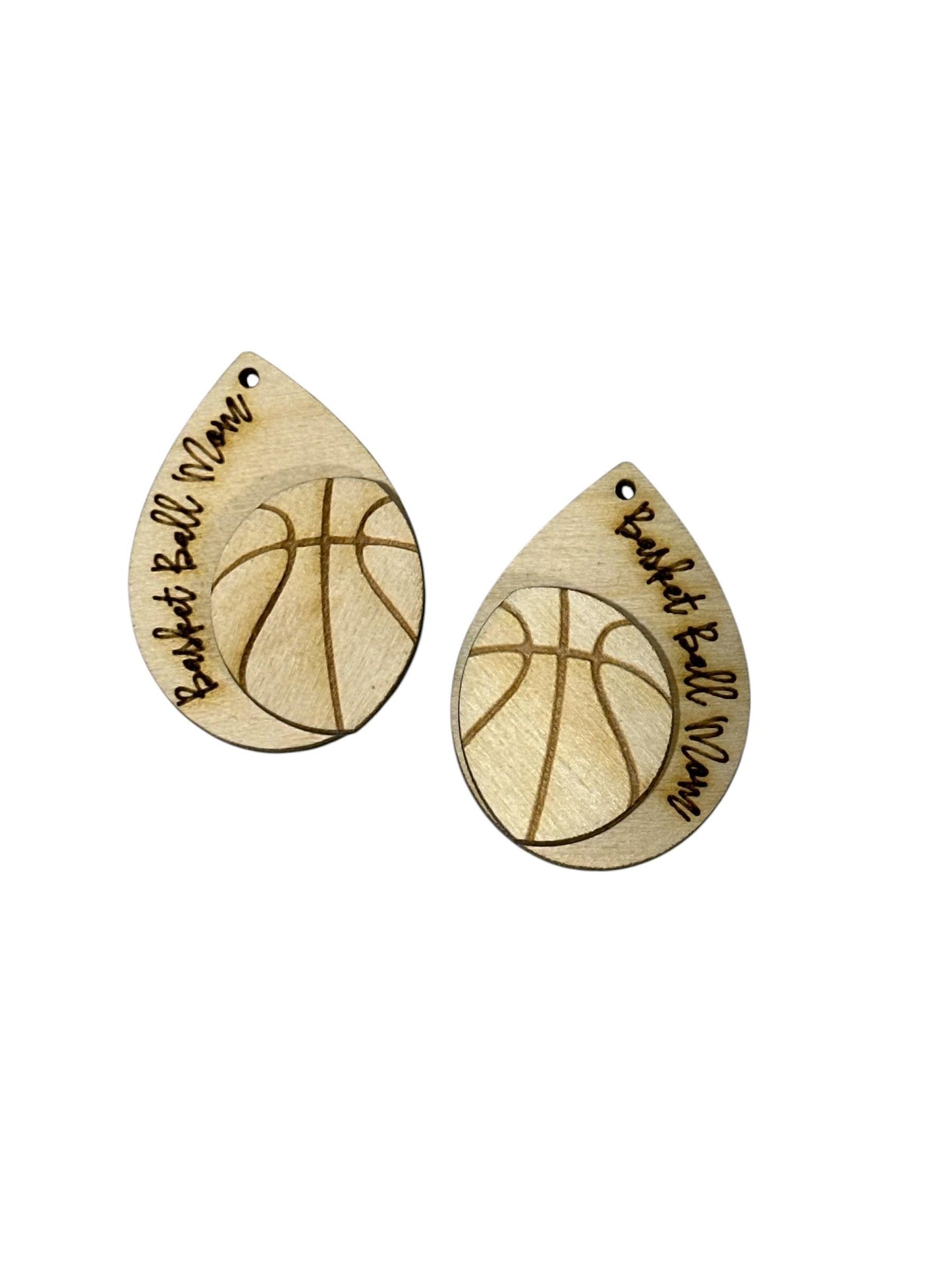 DIY Sports Earrings: Unfinished Wood Baseball, Basketball Charms