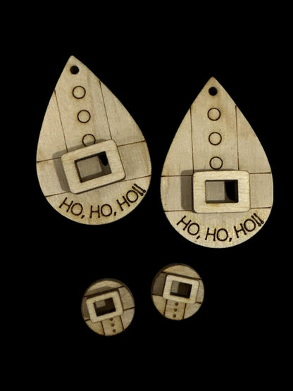 DIY Ho Ho Ho Holiday, Unfinished Earrings, Wooden Earrings, Blank Wood Cut Earrings, DIY Jewelry Craft, Craft Night Earrings, Santa Earring