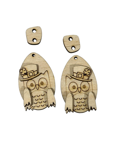 DIY Owl Earrings: Unfinished Wood, Craft Jewelry, St Patricks