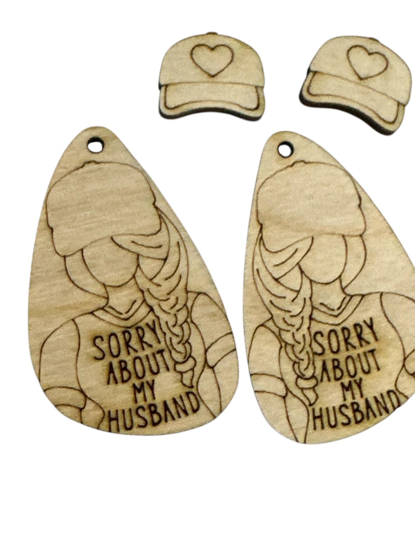 DIY Engraved Wood Earrings: "Sorry About My Husband" - Craft Night Jewelry