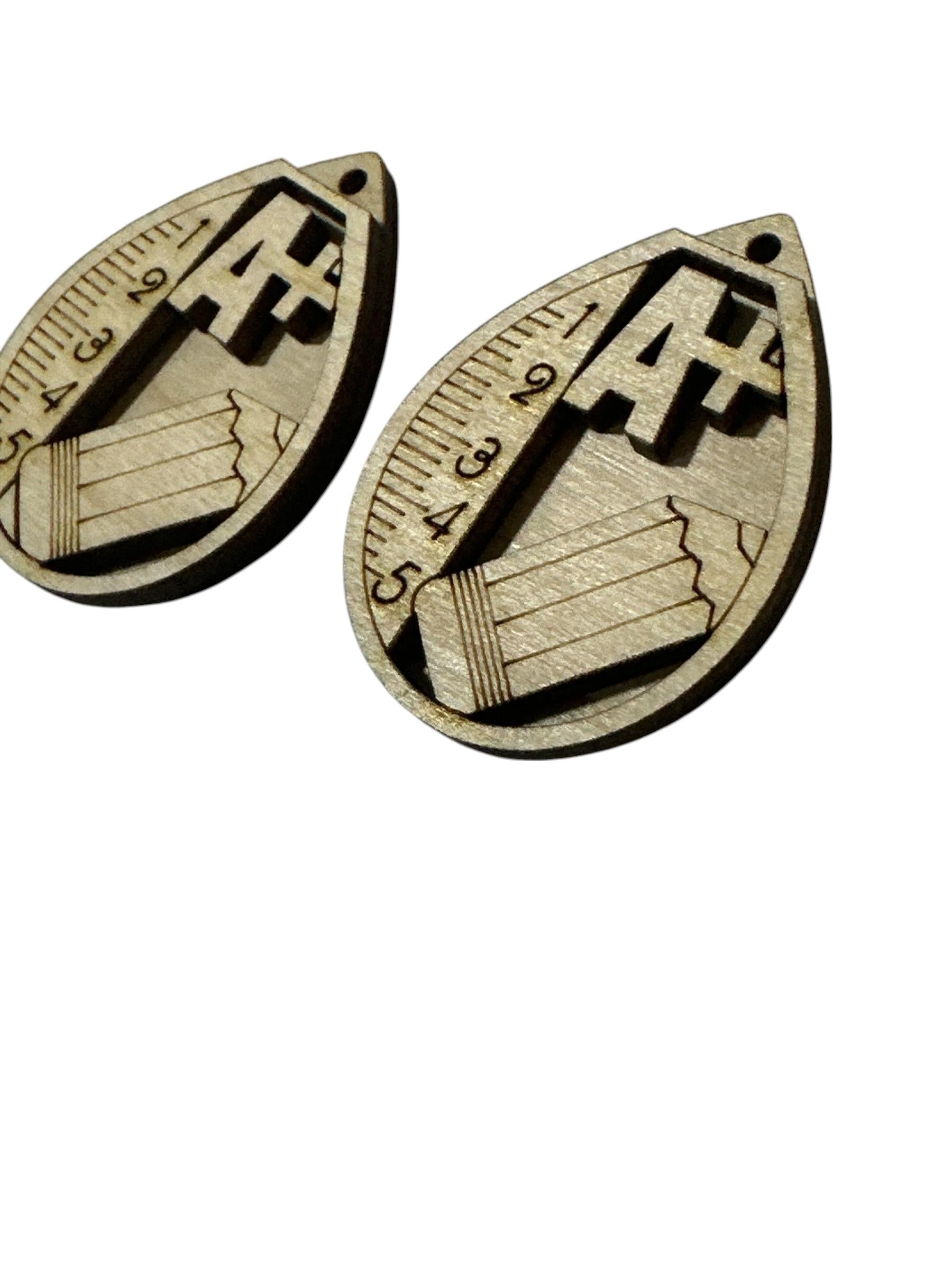 DIY School Wooden Earrings: Unfinished Craft Blanks
