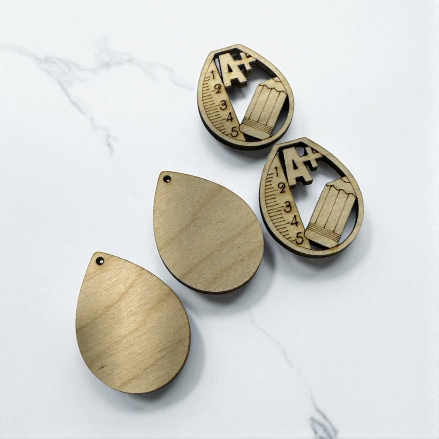 DIY School Wooden Earrings: Unfinished Craft Blanks