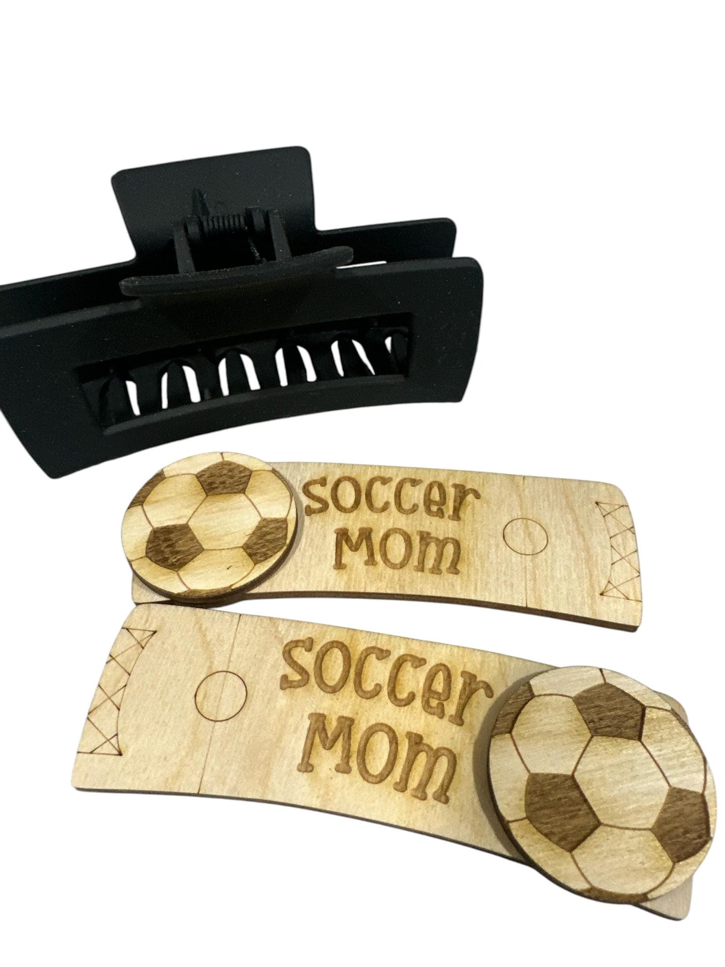 DIY Soccer Hair Clip Pieces: Unfinished Wood Laser Cut Blanks