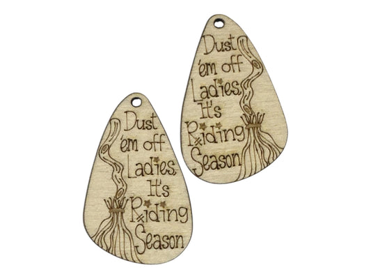 DIY Unfinished Birch Wood Earrings: Witch Broom Halloween Humor