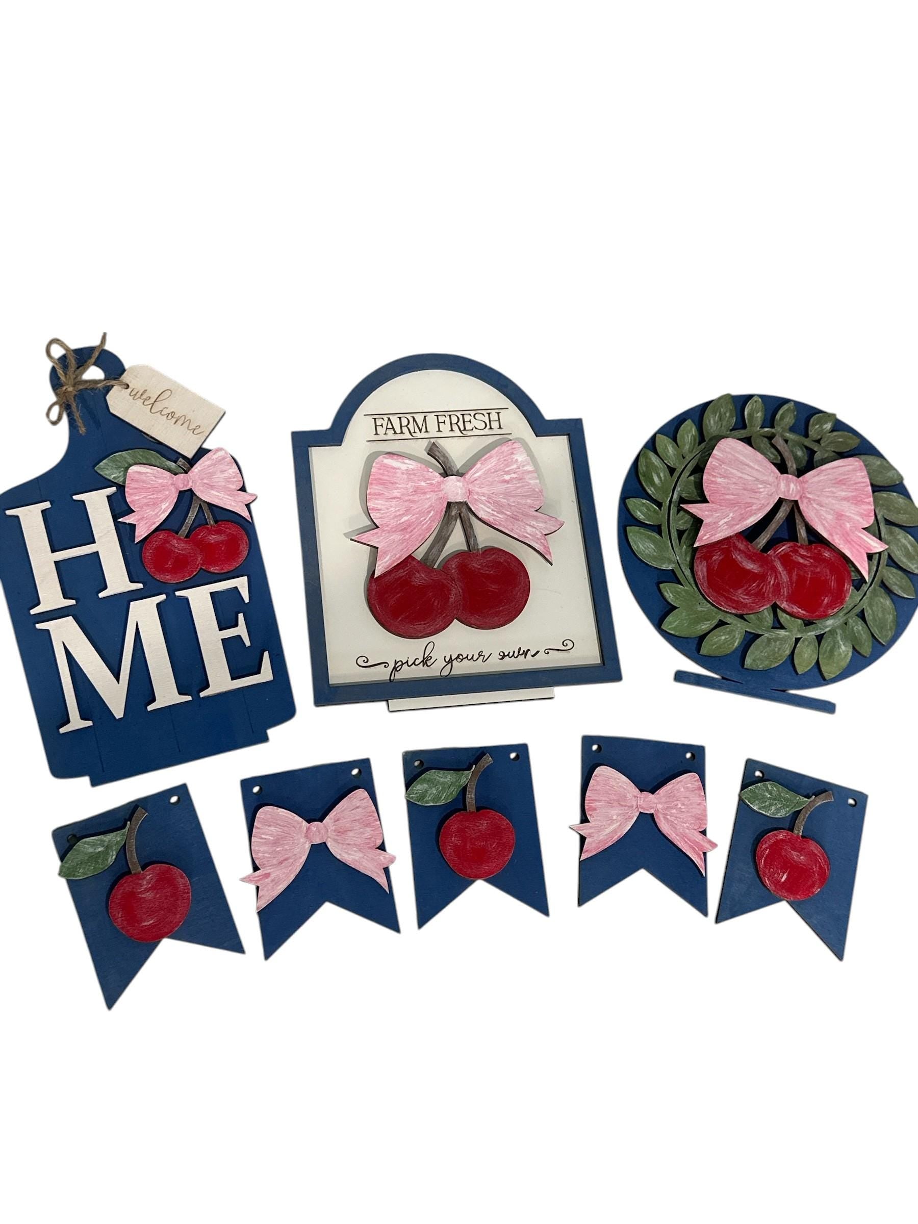 DIY Bench Cherry Bench Inserts: Interchangeable Tiered Tray Decor, Home Cherry Inserts
