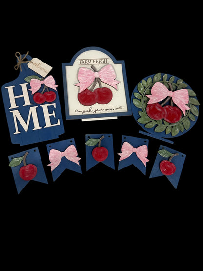 DIY Bench Cherry Bench Inserts: Interchangeable Tiered Tray Decor, Home Cherry Inserts