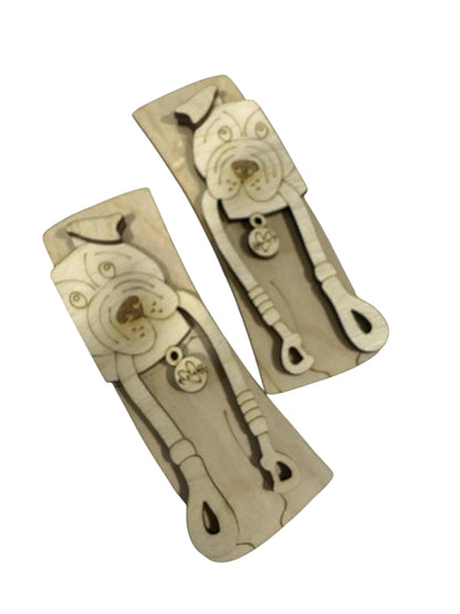 DIY Dog Hair Clip Pieces: Unfinished Wood Laser Cut Blanks