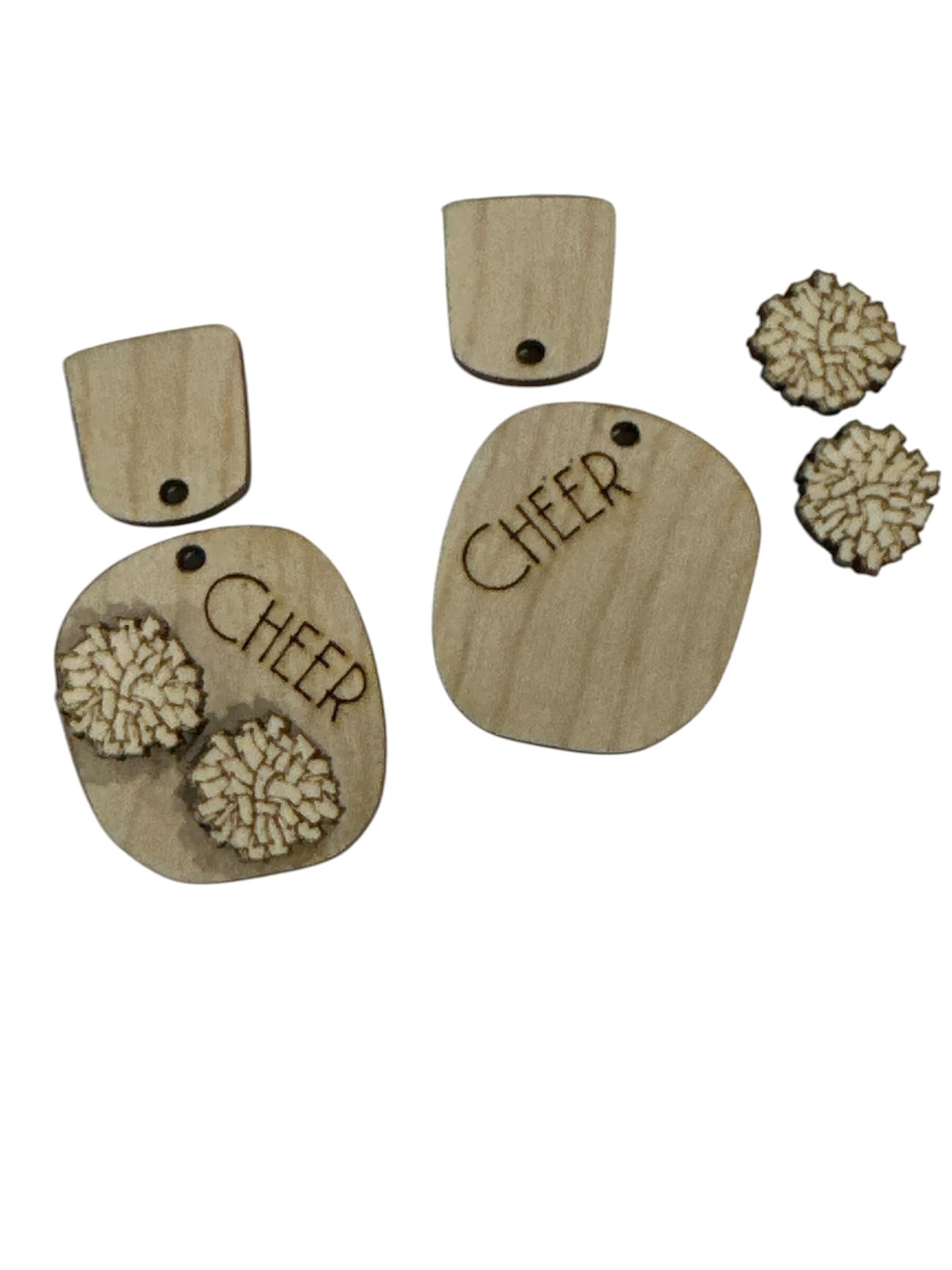 DIY Cheer Earrings: Unfinished Birch Wood, Craft Jewelry