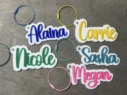Personalized Acrylic Bag Tag: Custom School Backpack Name Tag