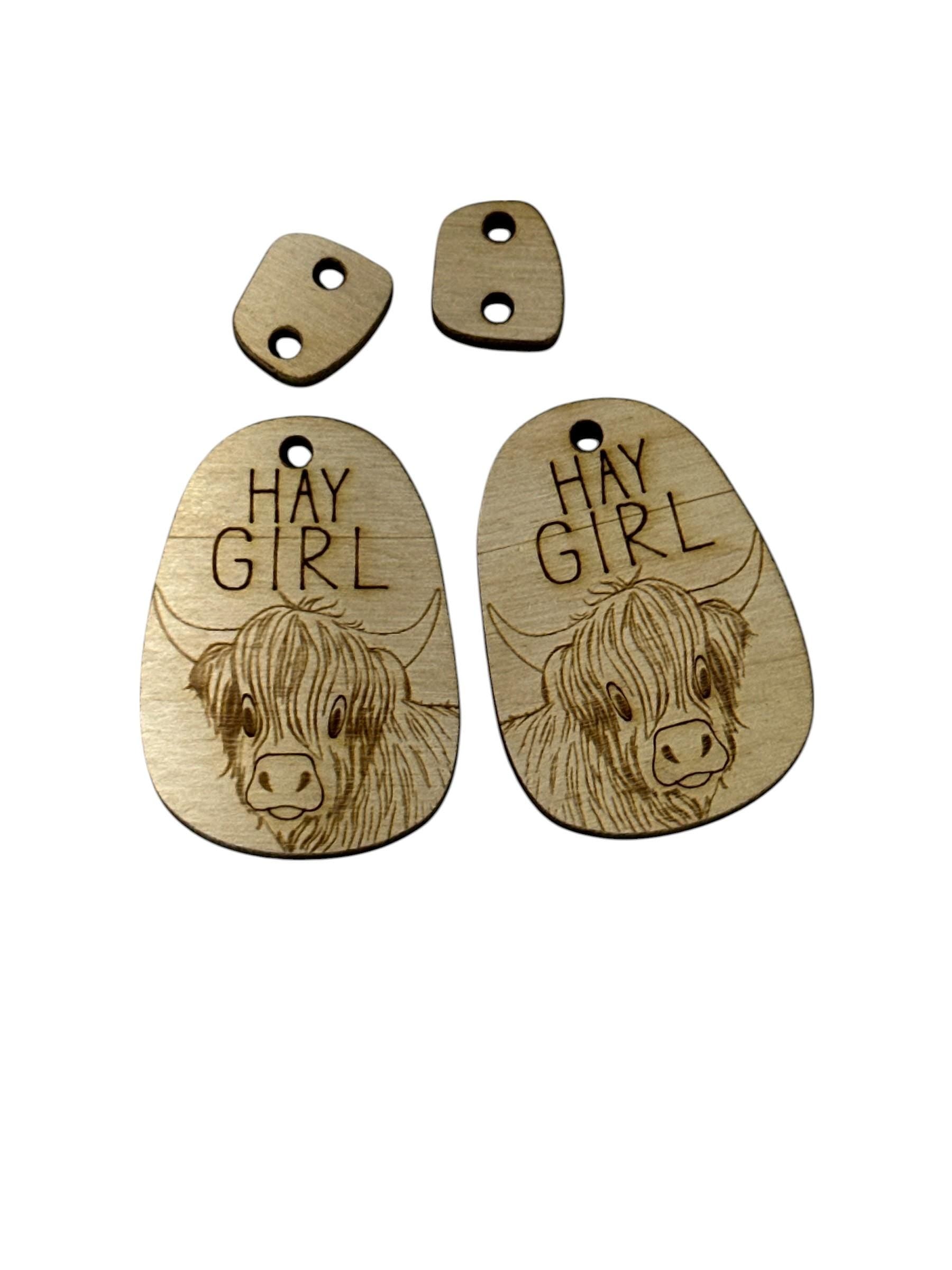 DIY Wooden Cow Earrings: Unfinished Birch Craft Blanks