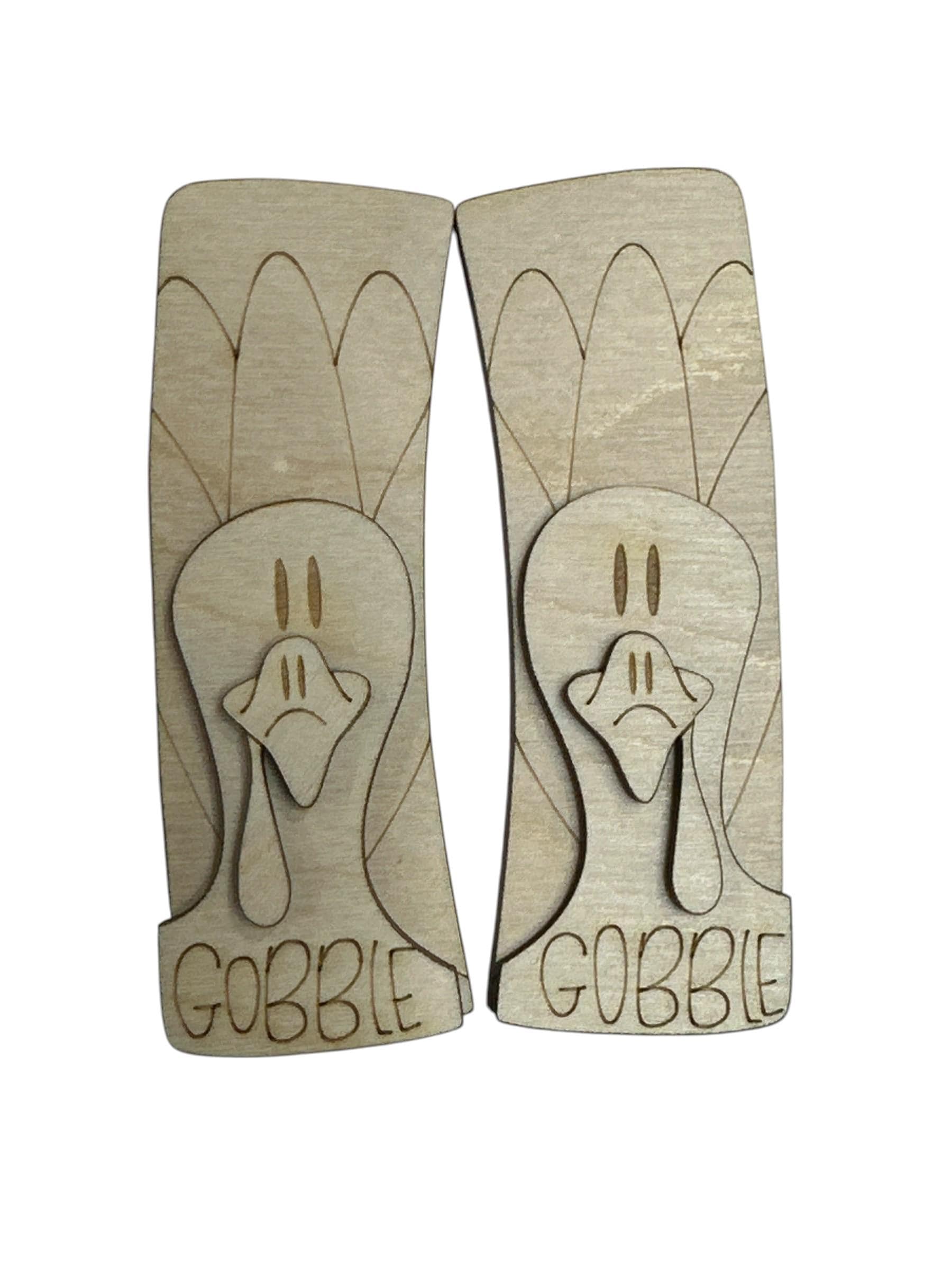DIY Turkey Wood Laser Cut Hair Clip Pieces: Unfinished Fall Craft